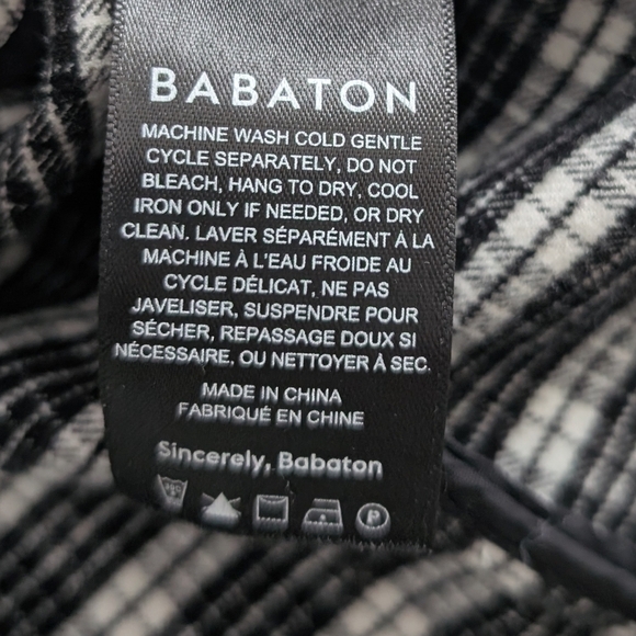 BABATON Black and White Plaid Blazer with Notched Lapel - Picture 13 of 13